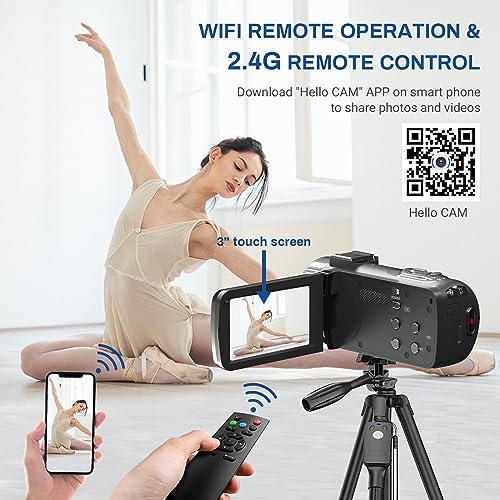8K Video Camera Camcorder Ultra 48MP Vlogging Camera for YouTube 18X Digital Zoom Camcorder 3.0" IPS Screen IR Night Vision with Fill Light, Mic