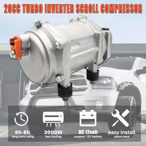 10K BTU Universal Under Dash Air Conditioner, Automotive 12V DC A/C Unit System, 12 Volt Underdash AC Kit with 20CC Inverter Compressor & Condenser