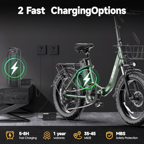 Electric Bike for Adults 20" Fat Tire,750W Motor 52V 13AH Removable Battery Max Range 35 Miles,28MPH