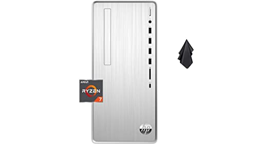 HP Newest Pavilion TP01 Desktop Computer, AMD Ryzen 7-5700G (Beats i9-10900), AMD Radeon, DVD Writer, Wireless, 9 USB Ports, HDMI, Bluetooth