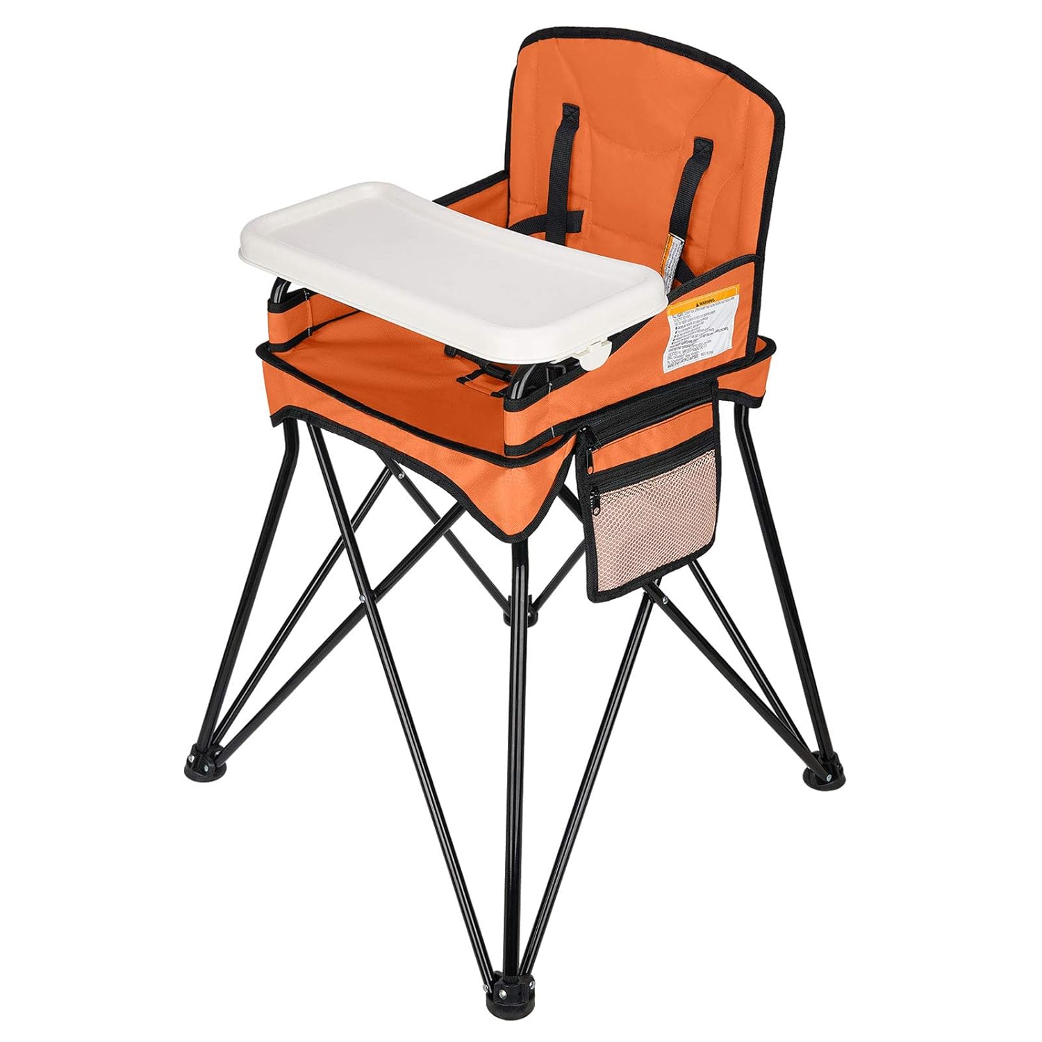 VEEYOO Travel High Chair for Baby - Foldable and Portable with Removable Tray and Carry Bag, for Dining, Camping, Picnic, Indoor/Outdoor, Grey