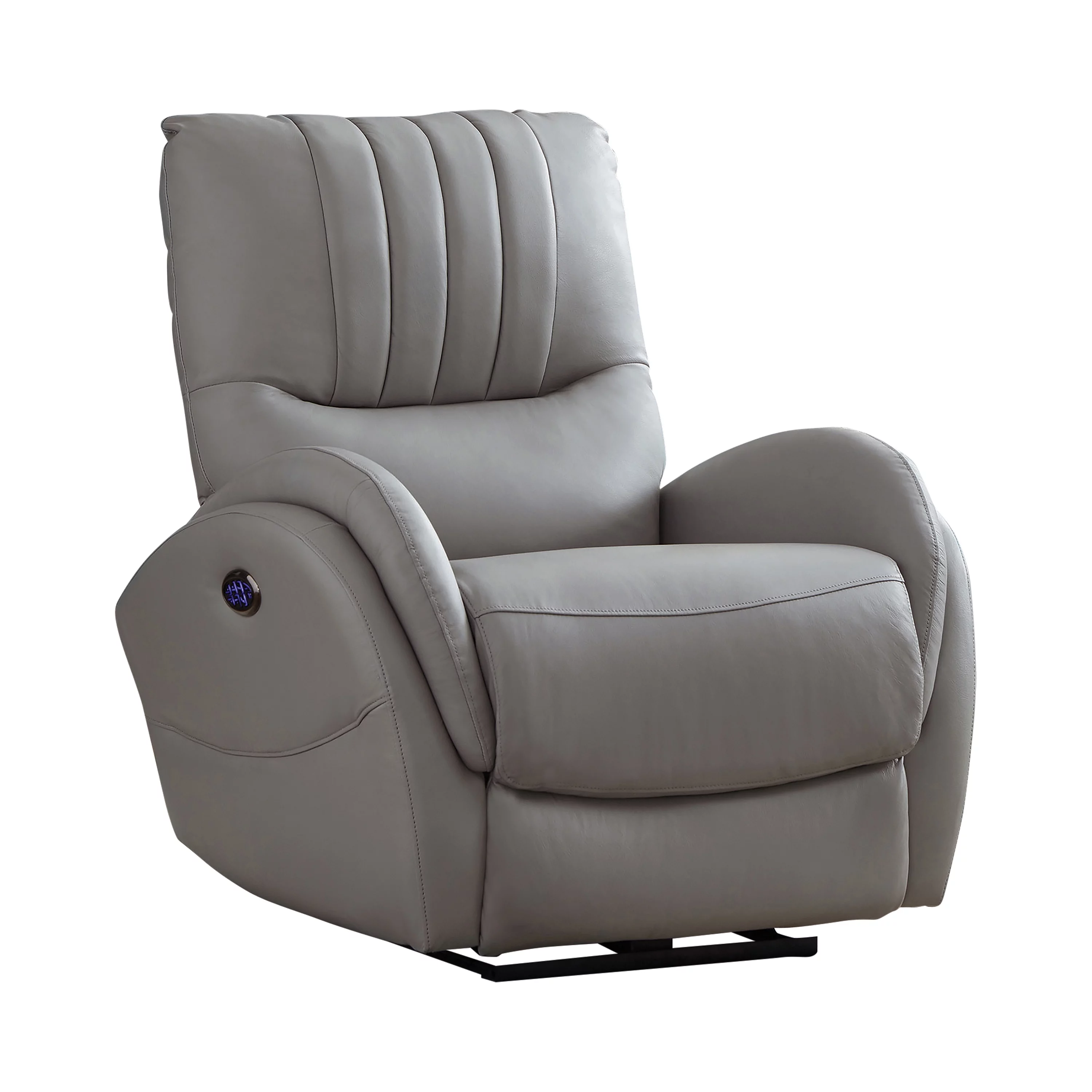 Upholstered Power^3 Recliner with Power Lumbar Light Grey