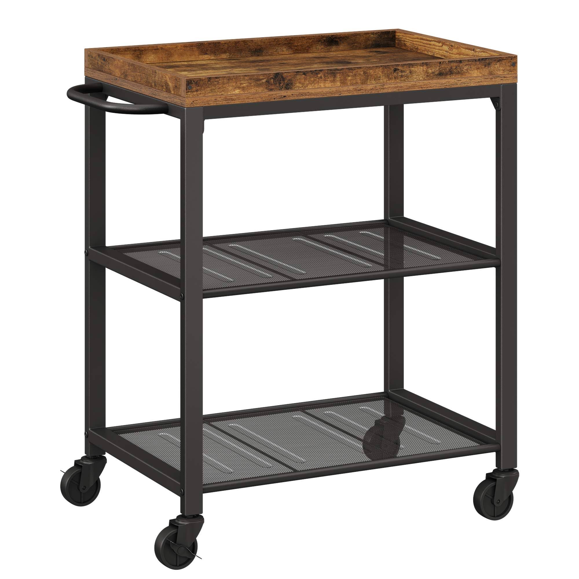 VASAGLE Mesh Shelves Kitchen Cart