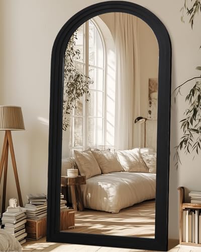 Full Length Mirror, 71"×32" Wooden Mirror Full Length with Stand Wood Floor Mirror, Oversized Stand Up Mirrors Large Wall Mirrors