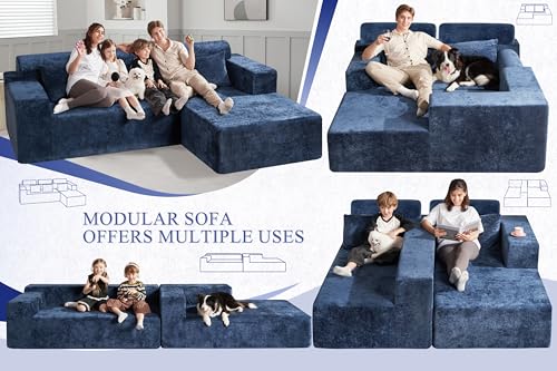 HABUTWAY 105" L-Shape Modular Sectional Sofa Couch for Living Room,No Assembly Required,Modular Comfy Sofa with Deep Seat for Living Room Bedroom