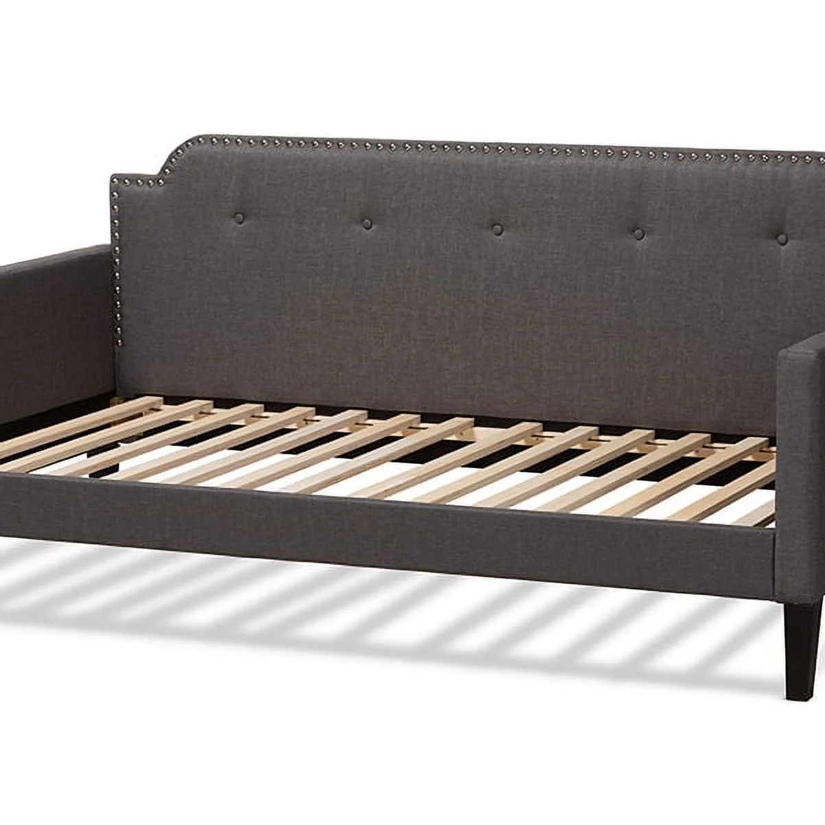 Baxton Studio Packer Modern and Contemporary Grey Fabric Upholstered Twin Size Sofa Daybed