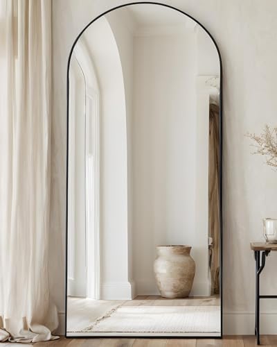 Full Length Mirror, 76"x34" Arched Floor Mirror Freestanding, Floor Standing Full Body Mirror with Stand for Bedroom