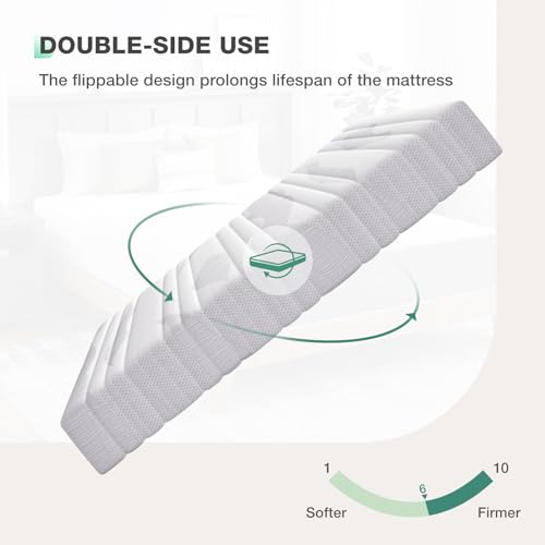 Novilla Twin Mattress, 12 Inch Gel Memory Foam Mattress Twin in a Box, Bamboo Charcoal Foam & Breathable Soft Cover for Clean, Peaceful Sleep
