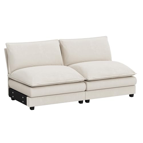 Homall 119" Modular Sectional Sofa, L Shaped Sofa Couch with Reversible Ottoman, DIY Combination Chenille Deep 3-Seat Cloud Couch for Living Room