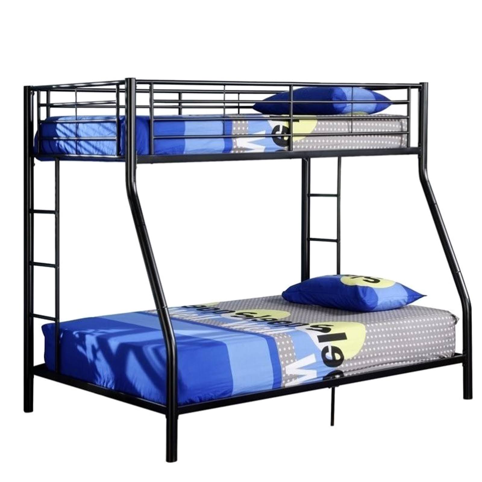 Pemberly Row Metal Twin Over Full Metal Bunk Bed in Black