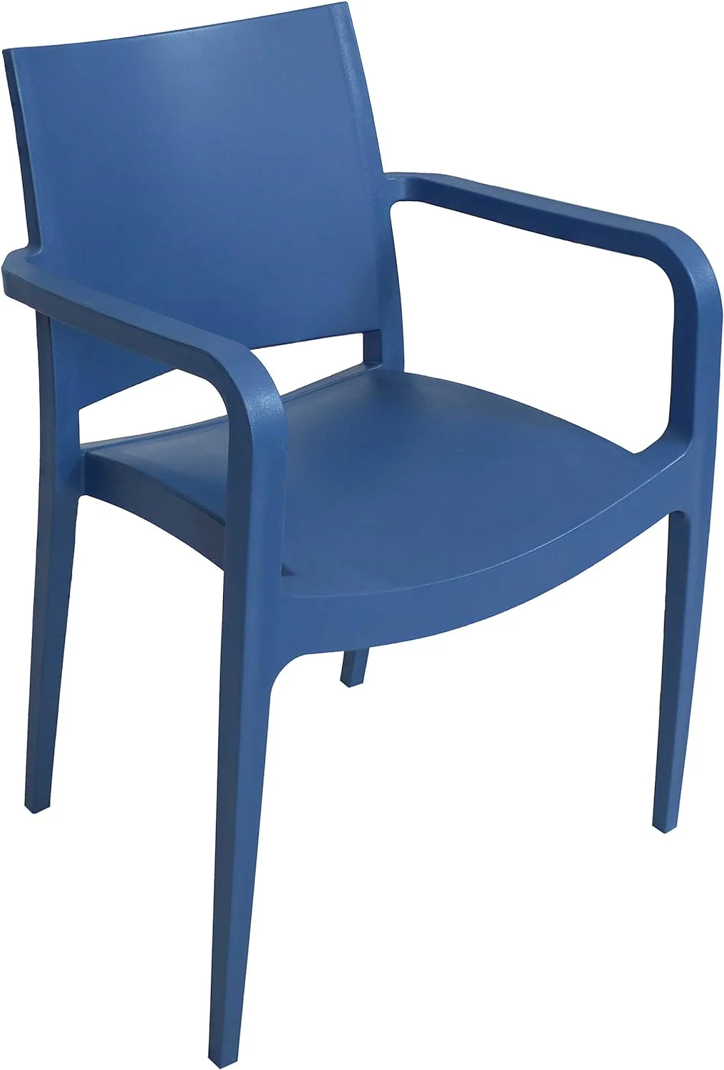 Landon All-Weather Plastic Indoor/Outdoor Dining Armchair - Grade - Sax Blue - 4 Chairs