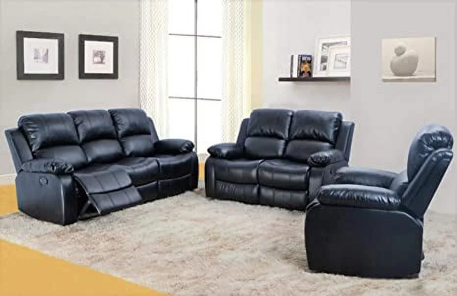 Isabella 3 Pieces Faux Leather Reclining Configurable Living Room Set