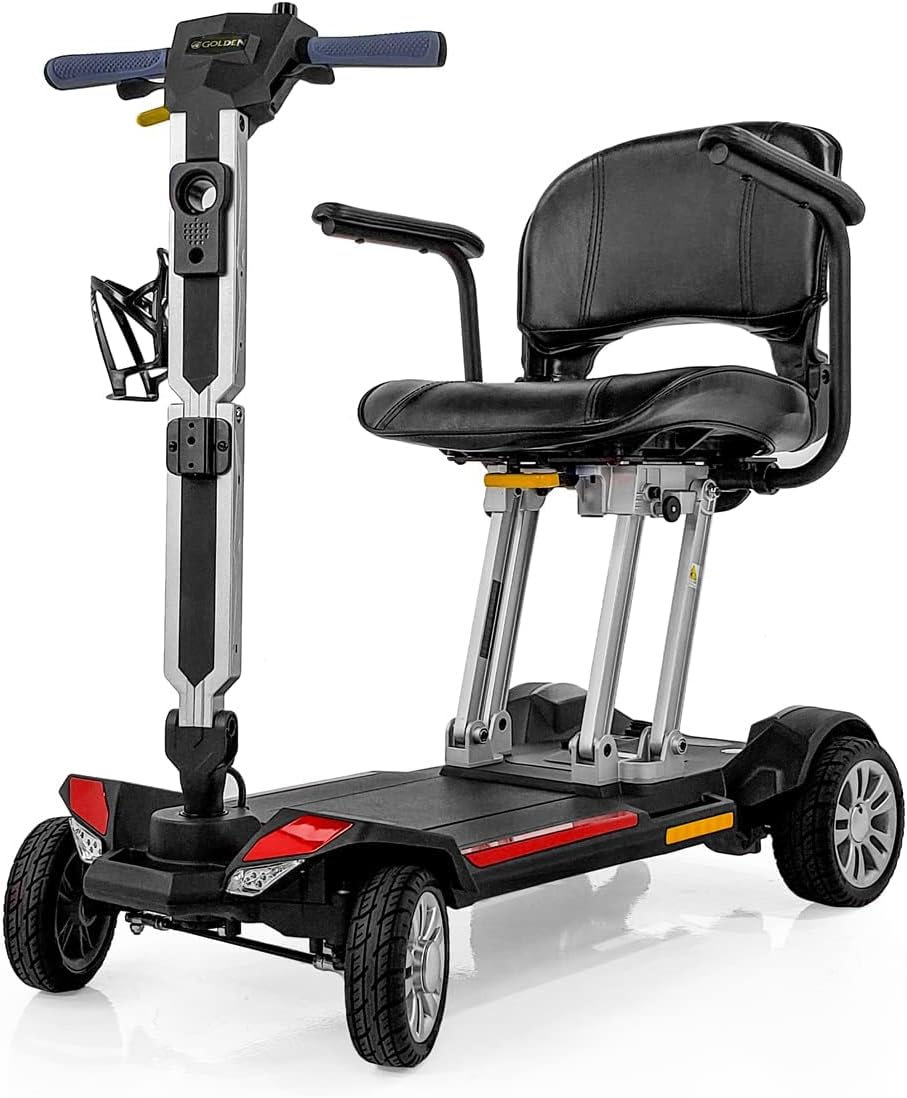 Buzzaround Carry On 4 Wheel Travel Scooter by Golden Technologies-Red