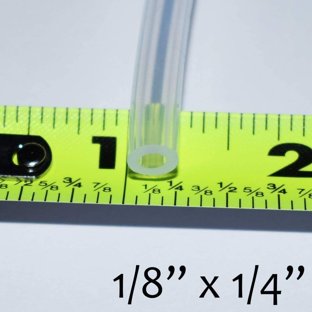 Pure Silicone Tubing - 1/8" ID x 1/4" OD - High Temp Kink-free Hose Tube 500F (75 Feet) Pack of 2