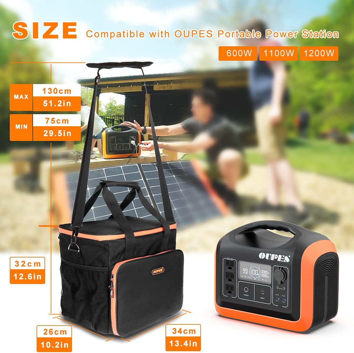 Portable Power Station 600W, OUPES Solar Generator with 100W Panel, 186000mAh Battery Backup Generator