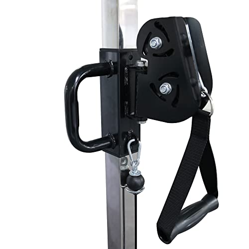 Multi-Function Adjustable Power Cage with J-Hooks, Safety Straps and Optional LAT Pulldown Attachment and Cable Crossover, Multiple Styles
