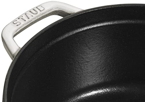 STAUB Cast Iron Dutch Oven 5.5-qt Round Cocotte, Made in France, Serves 5-6, Black Matte
