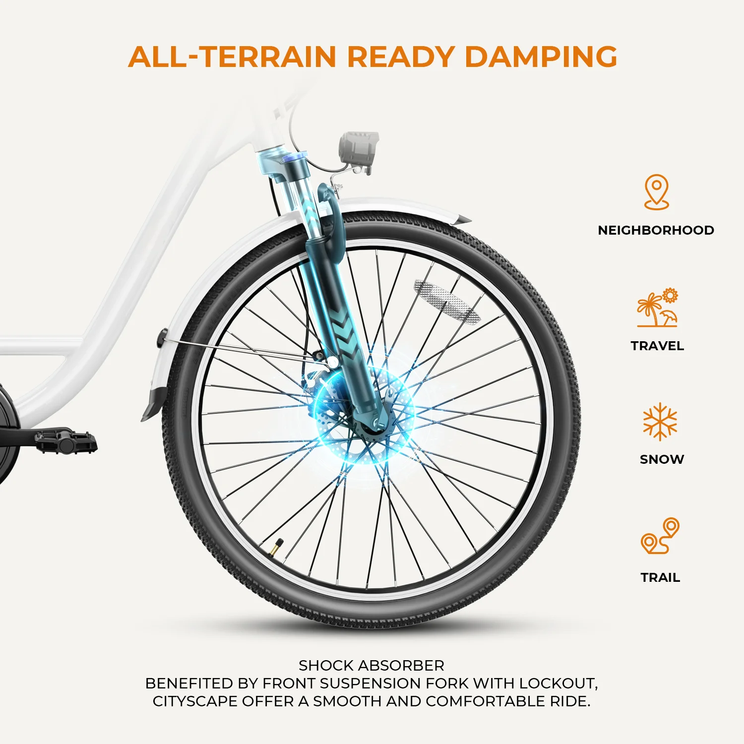 Yoloway Cityscape Electric Bike for Adults, 350W Electric Bike with 36V 10Ah Removable Battery