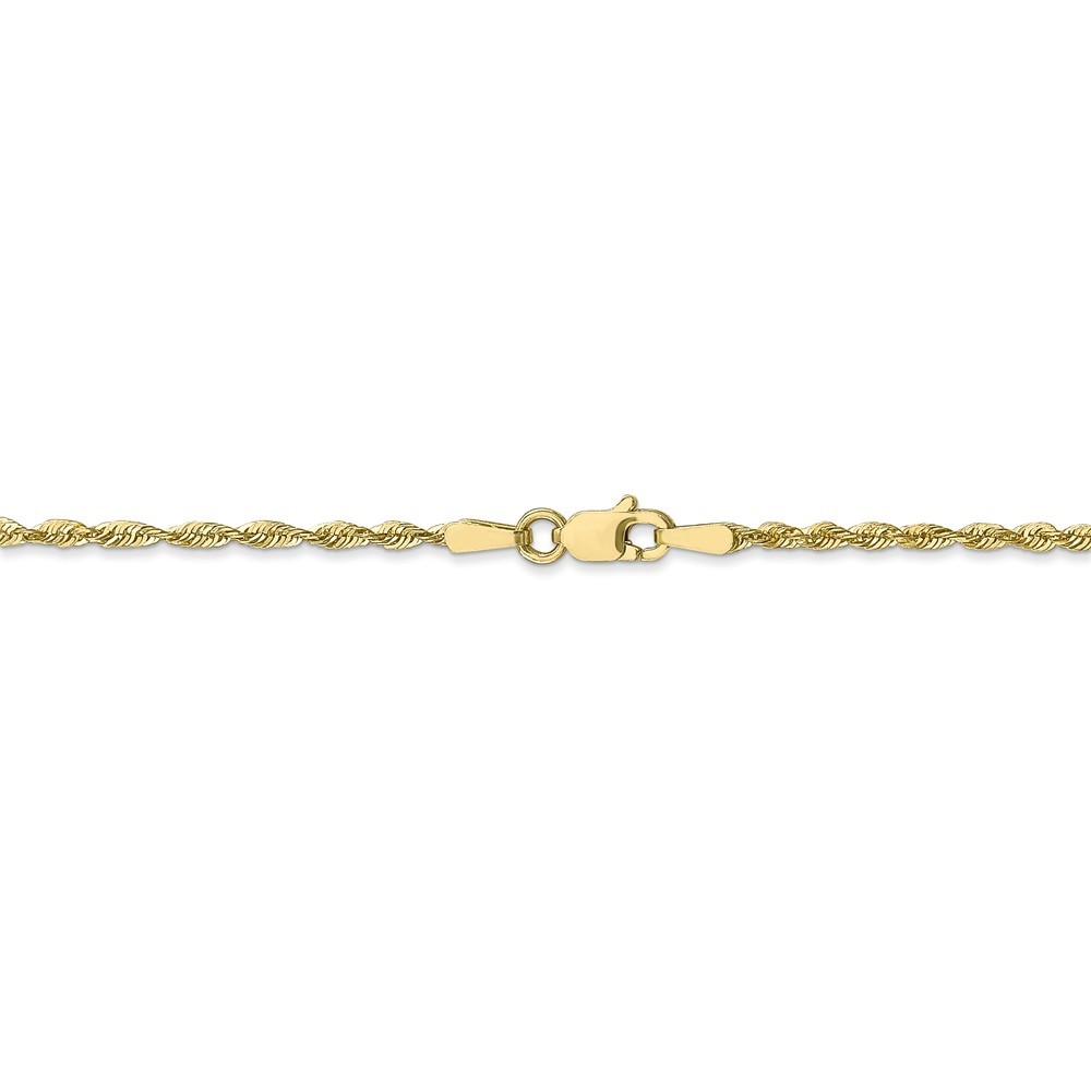10k Gold 1.8mm Sparkle Cut Lightweight Rope Chain Necklace 22 Inch Jewelry Gifts for Women