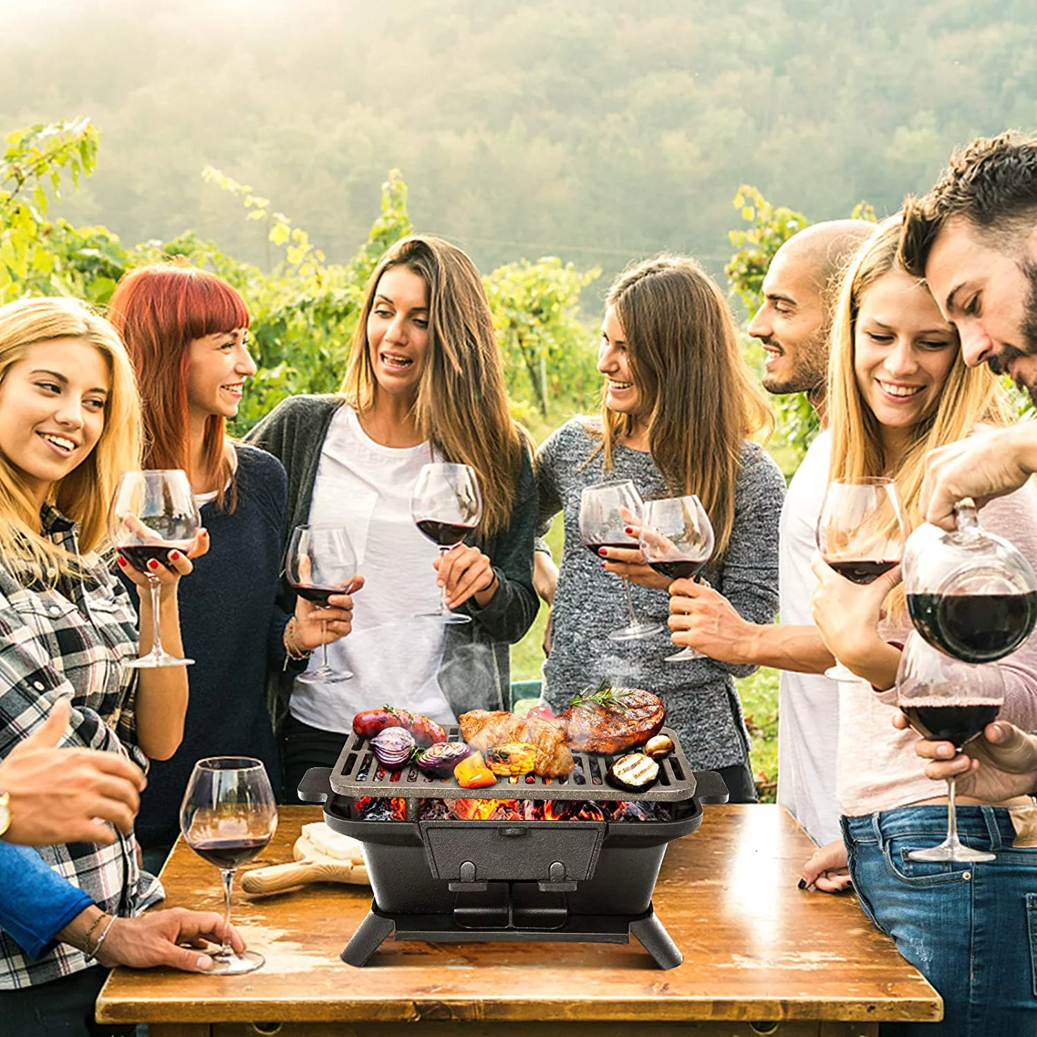 Charcoal Grill Portable Barbecue Smoker Grill