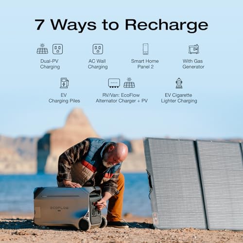 EF ECOFLOW Solar Generator 4000Wh DELTA Pro 3 with 400W Portable Solar Panel, 120/240V 4000W AC Output, Solar Generator for Home Use