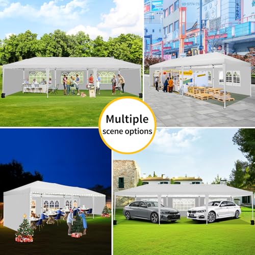COBIZI Canopy 10x20 Pop Up Canopy Tent with 6 Sidewalls Party Tents for Parties Weddings Backyard Waterproof Canopy Outdoor Commercial Canopy Event