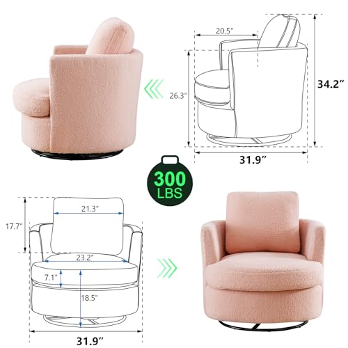 ODUWA Swivel Barrel Chair Set of 2