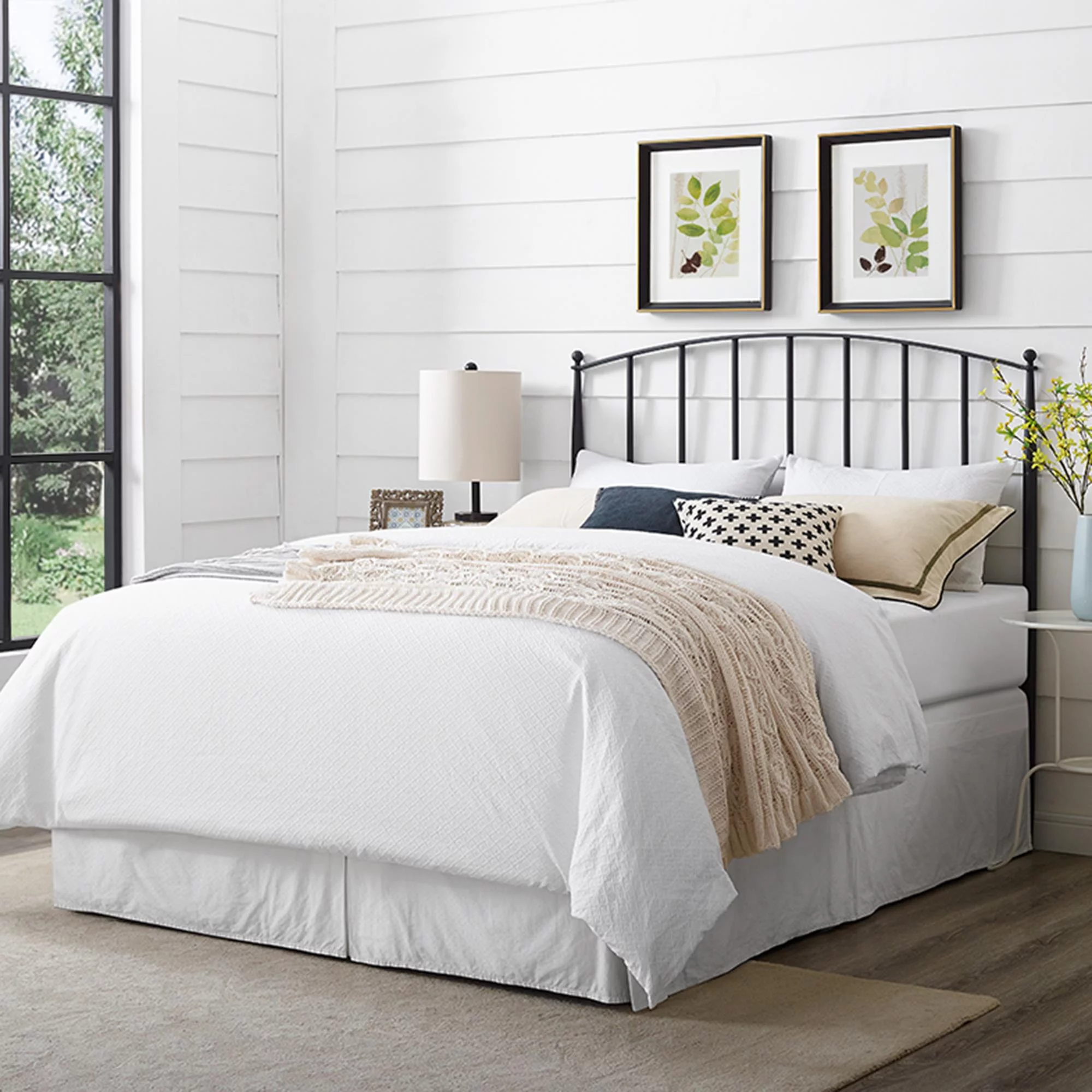 Crosley Furniture Whitney Full Queen Metal Spindle Headboard in Black