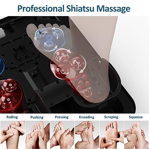 MOUNTRAX Foot Massager Machine with Heat, Gifts for Women Men, Shiatsu Foot Massager with Remote Control, Deep Kneading and Soothing Heat