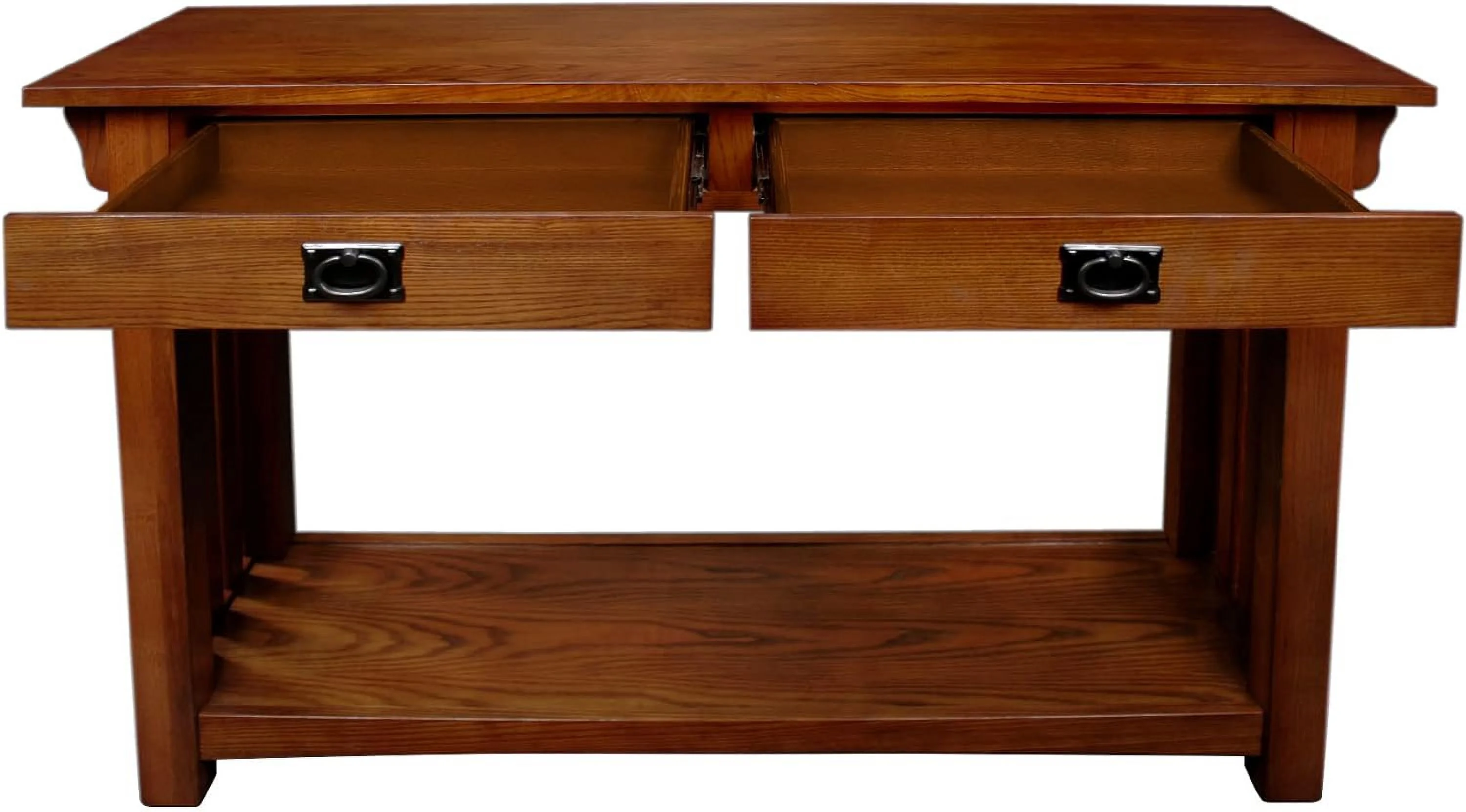 8233 Mission Impeccable Two Drawer Hall Console Table With Shelf, In X 16 In X 30 In (D X W X H), Medium Oak