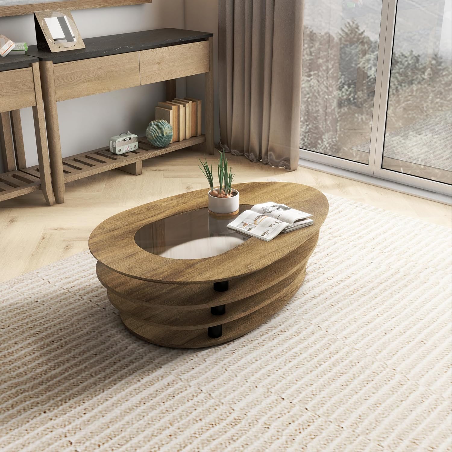 NicBex Coffee Table Unique Coffee Table Farmhouse Coffee Table Contemporary Coffee Table Stylish Coffee Table Center Table for Living Room