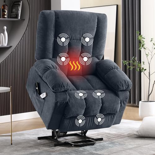 Power Lift Recliner Chair with Vibration Massage and Lumbar Heating for Elderly