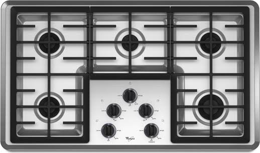 Whirlpool W5CG3625XS 36 Stainless Steel Gas Sealed Burner Cooktop