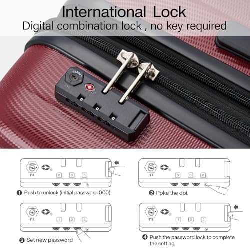 Hanke 29 Inch Luggage Suitcases With Spinner Wheels Lightweight PC hardside Rolling Suitcase With Travel Lock, Checked-Large 29-Inch(Blackish Green)