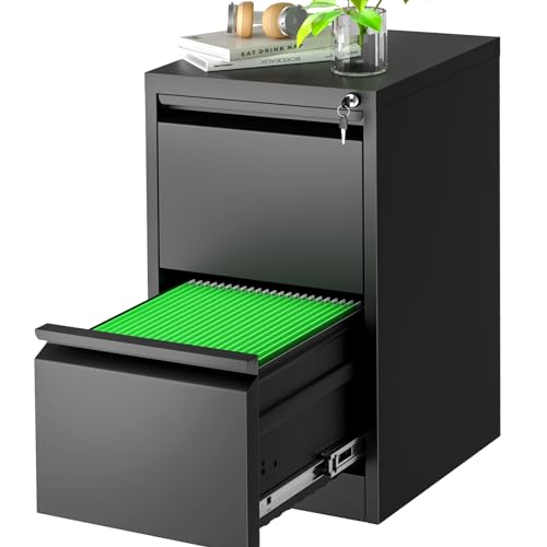 INTERGREAT 4 Drawers File Cabinet with Lock, 18" D Vertical Filing Cabinet for Home Office