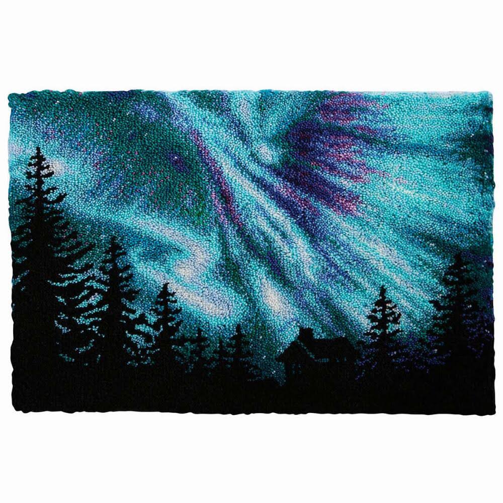 Herrschners Aurora Borealis Latch Hook Kit | 102 x 69cm | 100% Acrylic - Megean