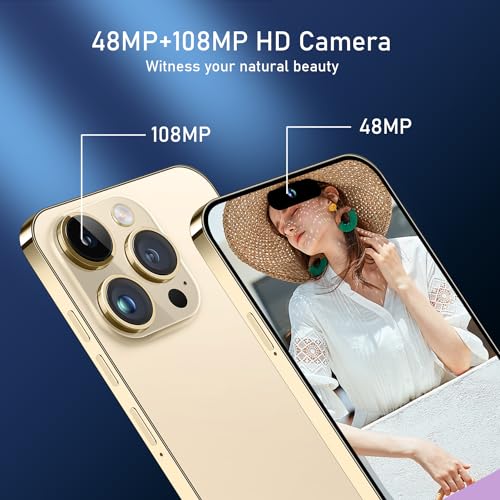 A15 PROMAX Smartphone, 6+256GB Unlocked Phone, Android 13.0, 48+108MP Zoom Camera, Long Battery Life 6800mAh, Dual SIM, 6.7“ HD Screen