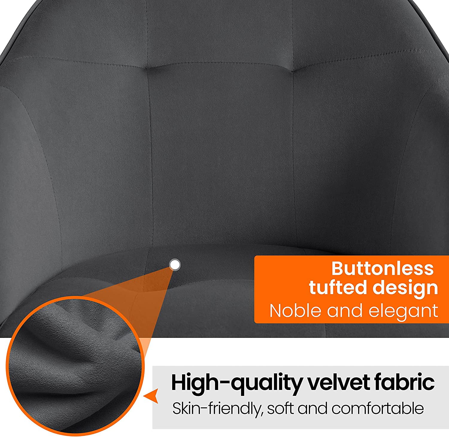 Modern Boucle Desk Chair, Makeup Vanity Chair with Adjustable Tilt Angle