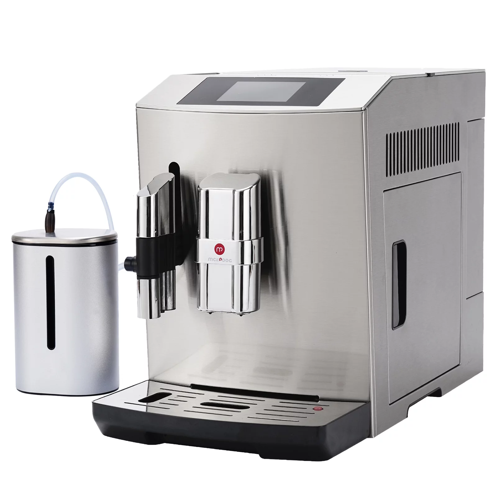 Mcilpoog 2022New Fully Automatic Coffee Machine, Silver Full Metal, Super Automatic Espresso Machine with Milk can, WS-S7 can make Americano, Latte