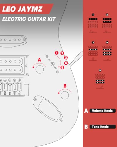Leo Jaymz 39" Full Size ST Style Electric Guitar Starter Kit with SSH Pickup, 5W Portable Amp, Tuner, Gig Bag, Strap & Accessories (Violet Ocean)