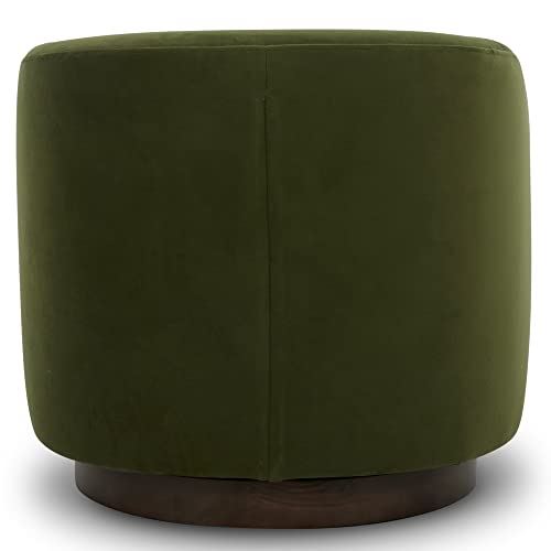 CHITA Swivel Accent Chair, FSC Certified Upholstered Fabric Barrel Chair for Living Room, Fully Assembled, Flax Beige