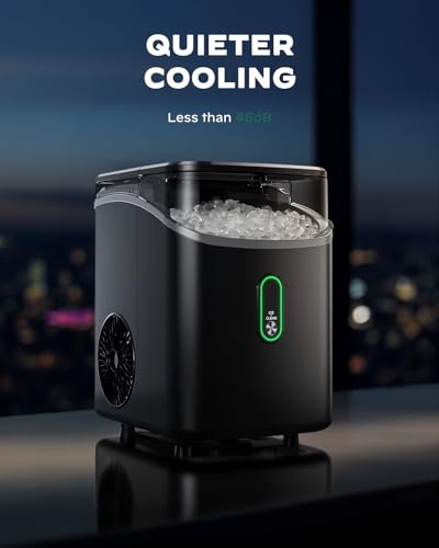 Nugget Ice Maker Countertop, Silonn Chewable Pellet Ice Machine with Self-Cleanin Function, 33lbs/24H Portable Ice Makers for Home Kitchen Officce