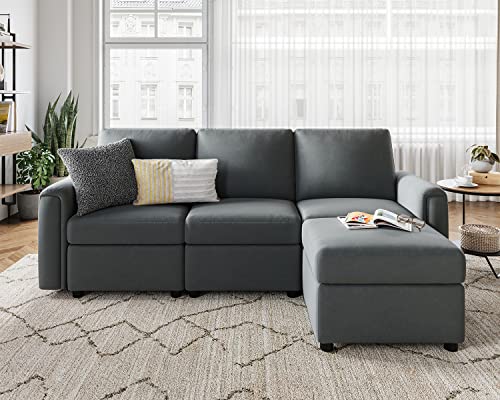 LINSY HOME Modular Sectional Sofa, Convertible U Shaped Sofa Couch with Storage, Memory Foam, Modular Sectionals with Ottomans
