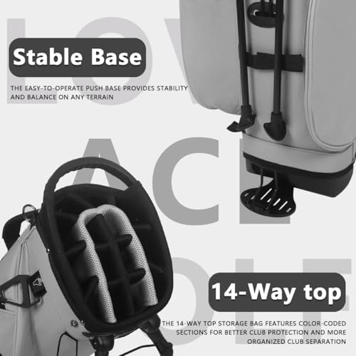 14-Way Golf Stand Bag, Lightweight Golf Bag with Stand for Men and Women