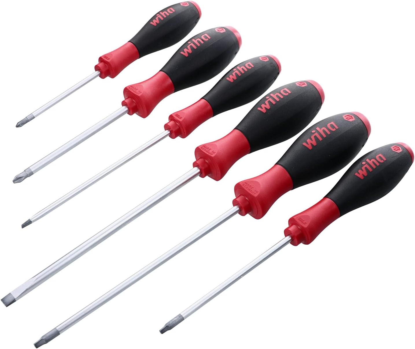 Wiha 30297 12-Piece Slotted and Phillips Screwdriver Set with Soft Finish Handles Pack of 2