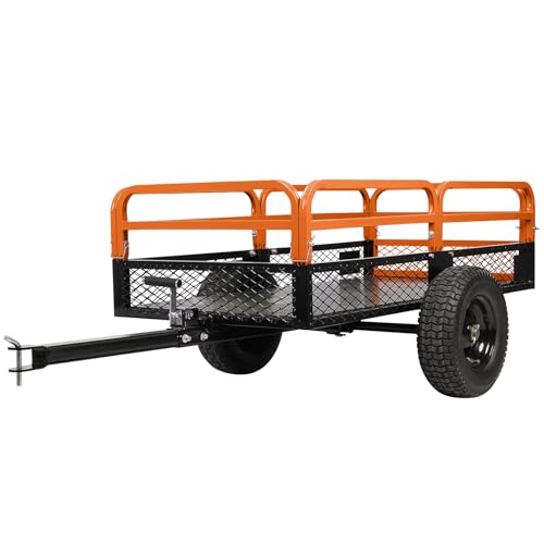 Heavy Duty Steel Dump Cart,1500 Lbs Utility Garden Cart with Wheels,15 Cubic Feet Garden Utility Trailer with Removable Sides