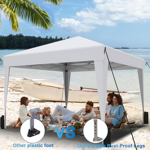SANWAY 10x10 Pop Up Canopy Tent with Sidewalls x 4 &ndash; Easy Setup Canopy Tent, Waterproof, UV-Resistant