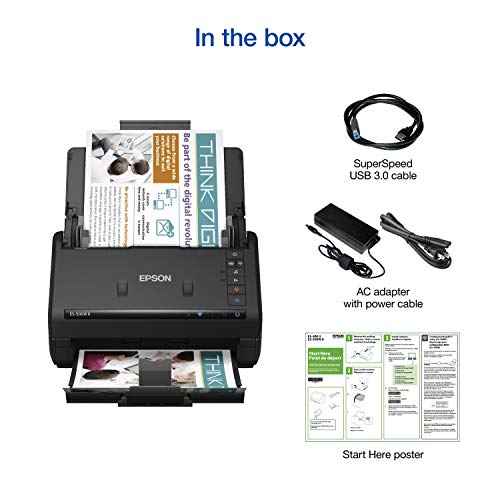 Epson Workforce ES-500W II Wireless Color Duplex Desktop Document Scanner for PC and Mac