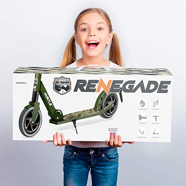 Hurtle Scooter &ndash; Scooter for Teenager &ndash; Kick Scooter &ndash; 2 Wheel Scooter with Adjustable T-Bar Handlebar &ndash