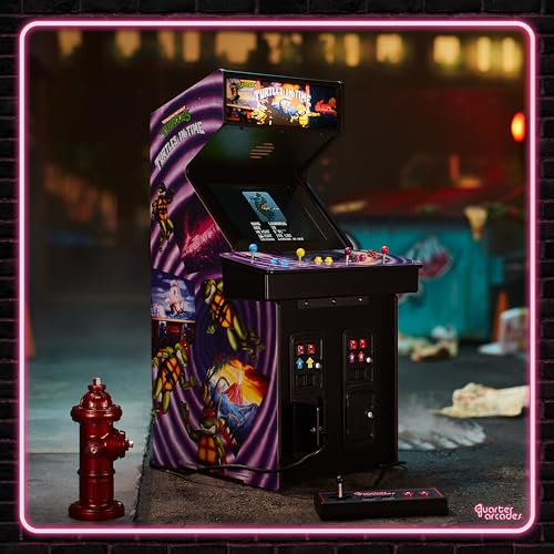 Numskull Quarter Arcades Teenage Mutant Ninja Turtles Collector's Edition Mini Arcade - 1/4 Scale Authentic Wooden Replica, Original ROM
